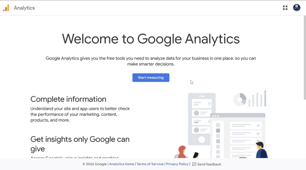 Google Analytics Welcome Page