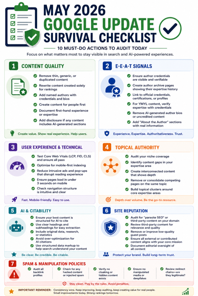 May 2026 Google Update Survival Checklist